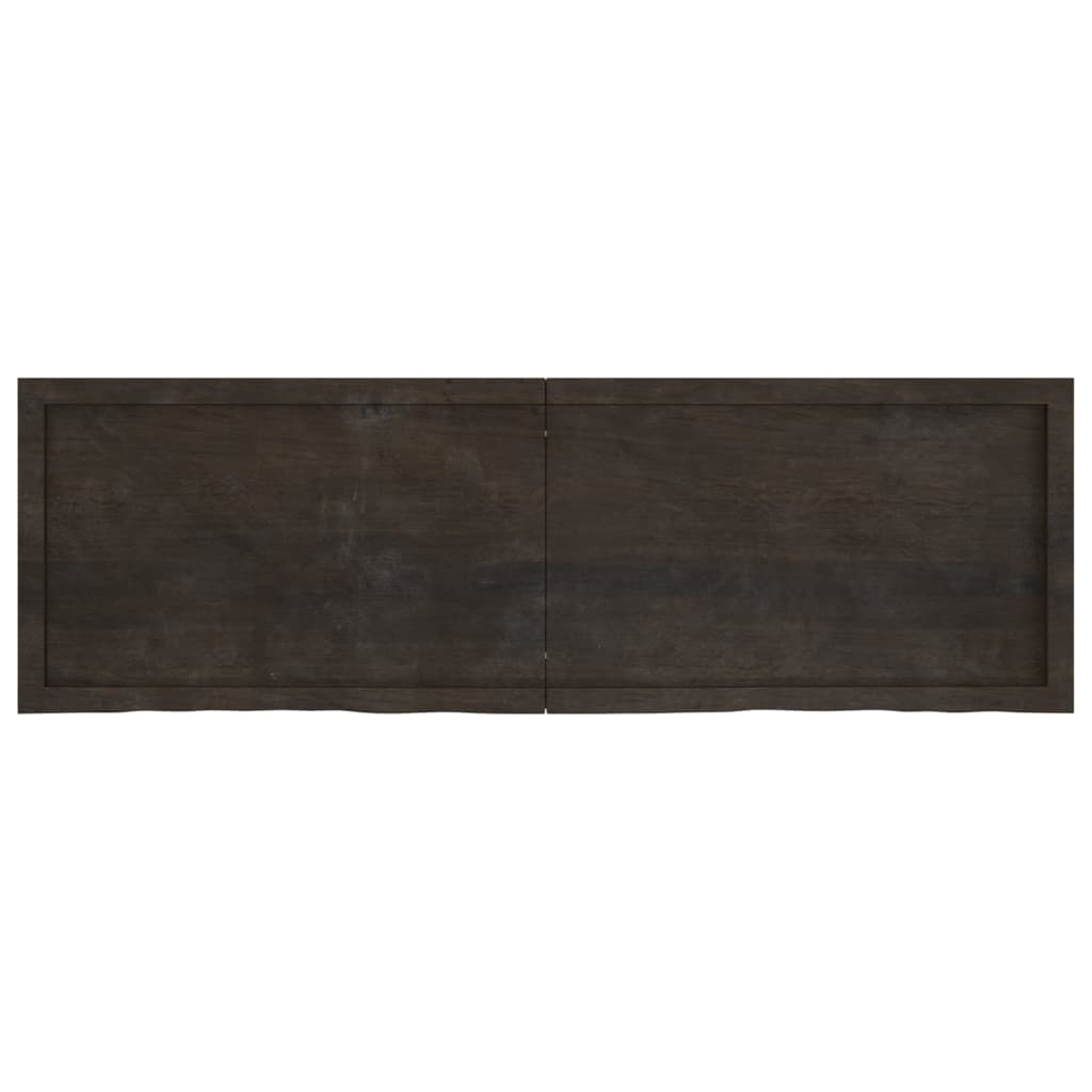 Wall Shelf Dark Brown 160x50x(2-6) cm Treated Solid Wood Oak