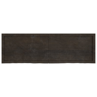 Wall Shelf Dark Brown 160x50x(2-6) cm Treated Solid Wood Oak