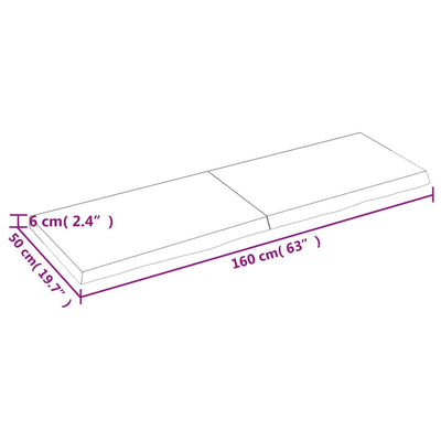 Wall Shelf Dark Brown 160x50x(2-6) cm Treated Solid Wood Oak