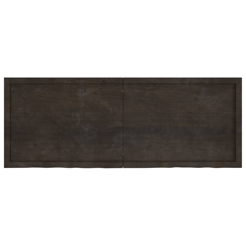 Wall Shelf Dark Brown 160x60x(2-6) cm Treated Solid Wood Oak