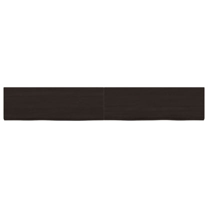 Wall Shelf Dark Brown 180x30x(2-6) cm Treated Solid Wood Oak