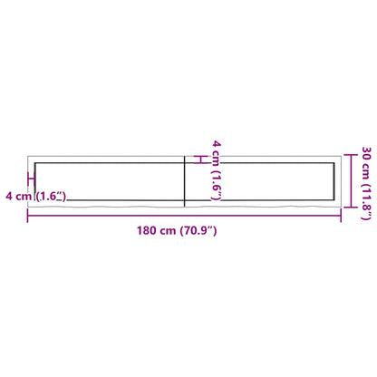 Wall Shelf Dark Brown 180x30x(2-6) cm Treated Solid Wood Oak