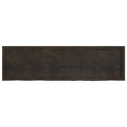 Wall Shelf Dark Brown 180x50x(2-6) cm Treated Solid Wood Oak