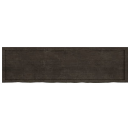 Wall Shelf Dark Brown 180x50x(2-6) cm Treated Solid Wood Oak