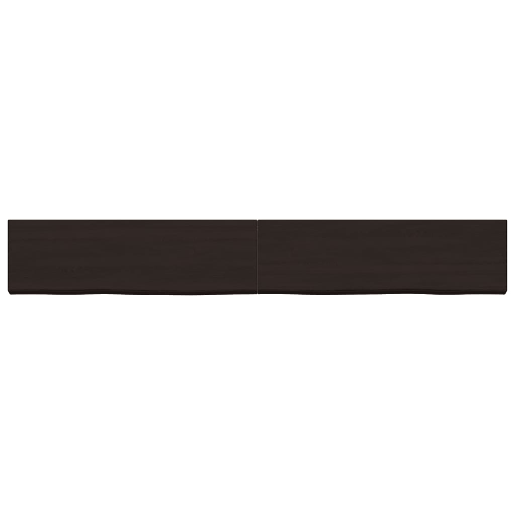 Wall Shelf Dark Brown 200x30x(2-6) cm Treated Solid Wood Oak