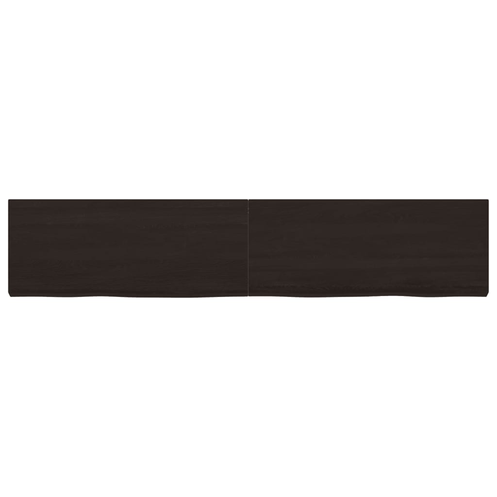 Wall Shelf Dark Brown 200x40x(2-6) cm Treated Solid Wood Oak