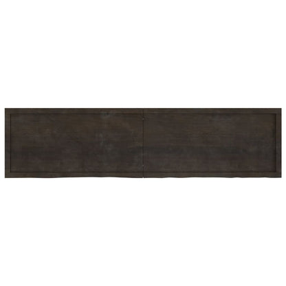 Wall Shelf Dark Brown 200x50x(2-6) cm Treated Solid Wood Oak