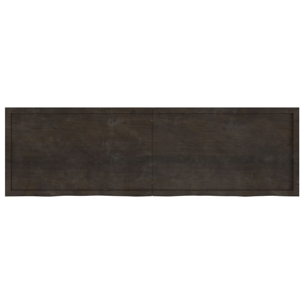 Wall Shelf Dark Brown 200x60x(2-6) cm Treated Solid Wood Oak