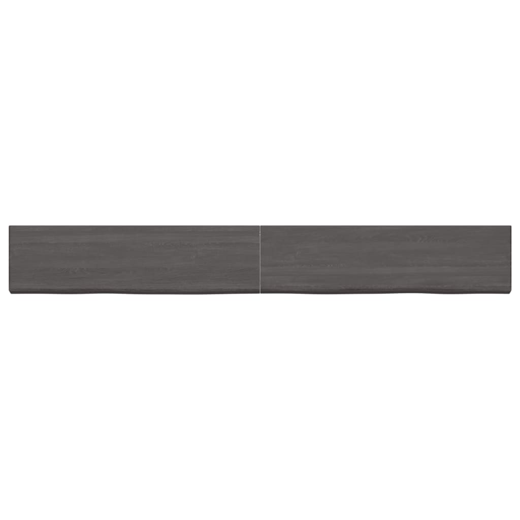 Wall Shelf Dark Brown 220x30x(2-6) cm Treated Solid Wood Oak