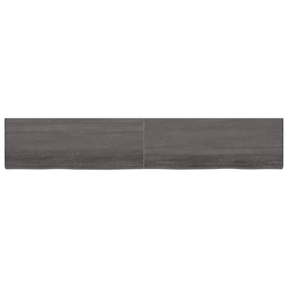 Wall Shelf Dark Brown 220x40x(2-6) cm Treated Solid Wood Oak