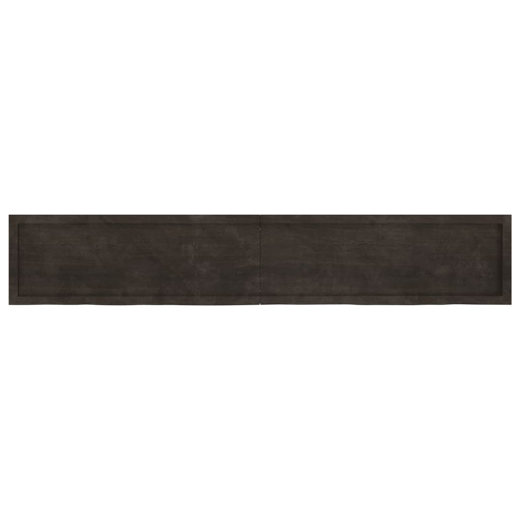 Wall Shelf Dark Brown 220x40x(2-6) cm Treated Solid Wood Oak