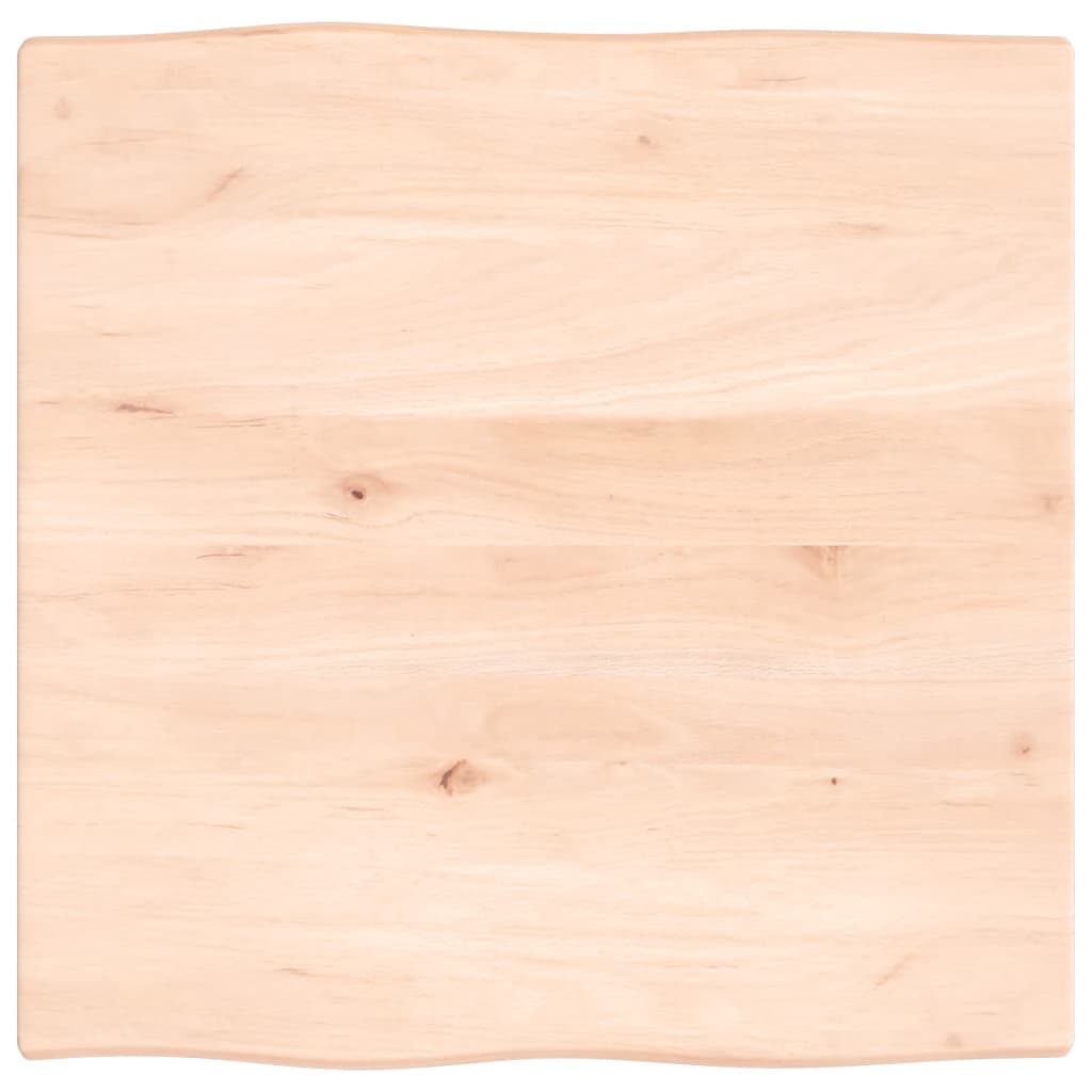 Table Top 60x60x2 cm Untreated Solid Wood Oak Live Edge