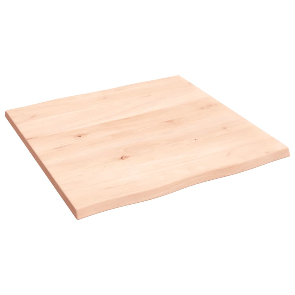 Table Top 60x60x2 cm Untreated Solid Wood Oak Live Edge