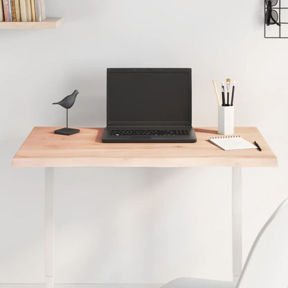 Table Top 80x40x2 cm Untreated Solid Wood Oak Live Edge