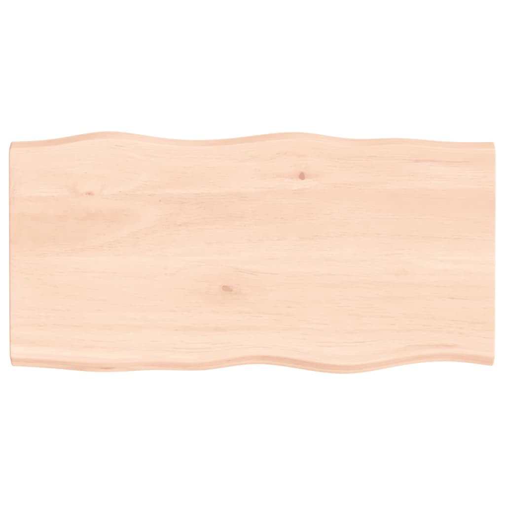 Table Top 100x50x2 cm Untreated Solid Wood Oak Live Edge