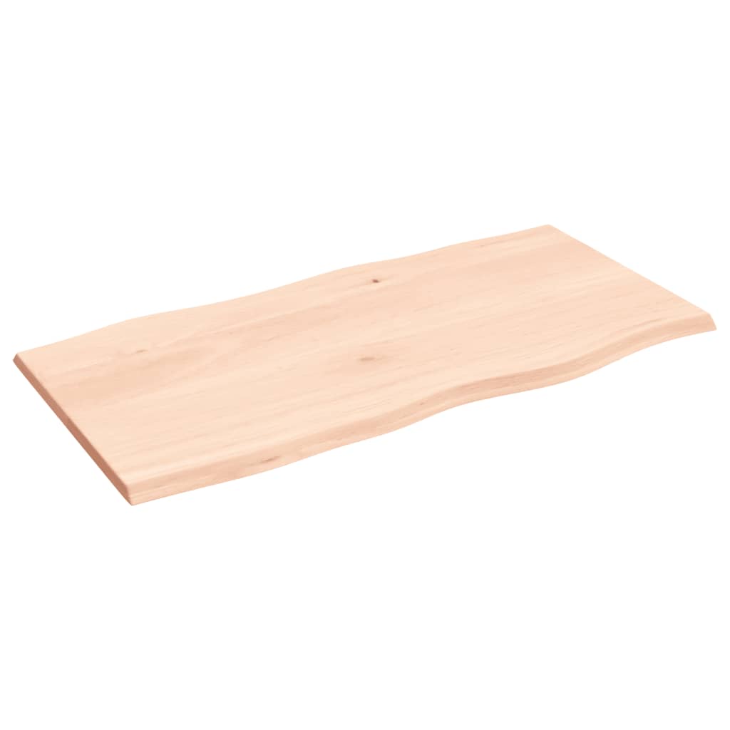 Table Top 100x50x2 cm Untreated Solid Wood Oak Live Edge