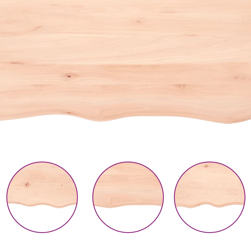 Table Top 100x60x(2-4) cm Untreated Solid Wood Live Edge