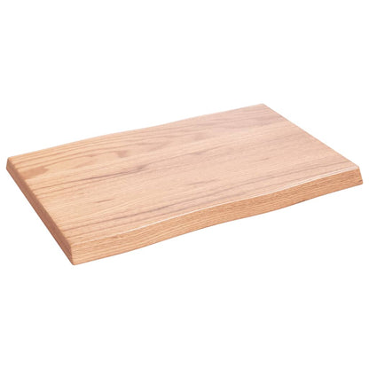 Table Top Light Brown 60x40x(2-4) cm Treated Solid Wood Live Edge