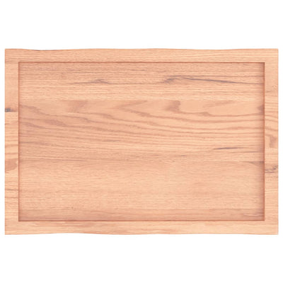 Table Top Light Brown 80x50x(2-4) cm Treated Solid Wood Live Edge
