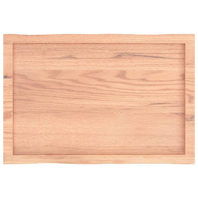 Table Top Light Brown 80x50x(2-6) cm Treated Solid Wood Live Edge