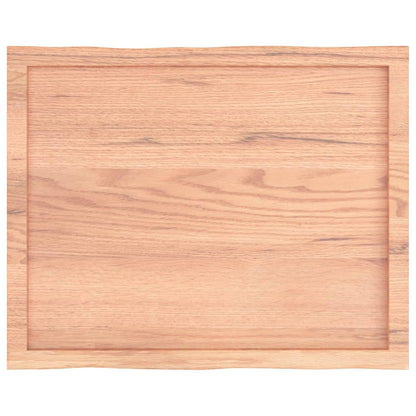 Table Top Light Brown 80x60x(2-4) cm Treated Solid Wood Live Edge