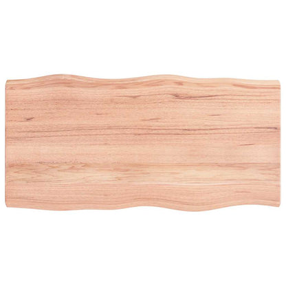 Table Top Light Brown 100x50x(2-6)cm Treated Solid Wood Live Edge