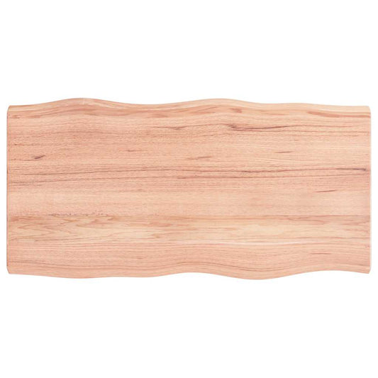 Table Top Light Brown 100x50x(2-6)cm Treated Solid Wood Live Edge
