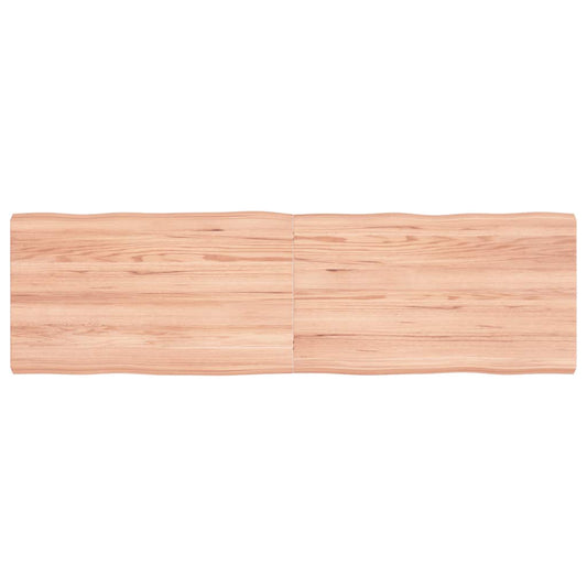Table Top Light Brown 140x40x(2-4)cm Treated Solid Wood Live Edge
