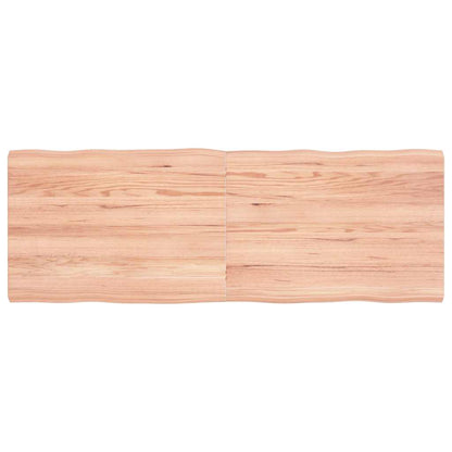 Table Top Light Brown 140x50x(2-4)cm Treated Solid Wood Live Edge