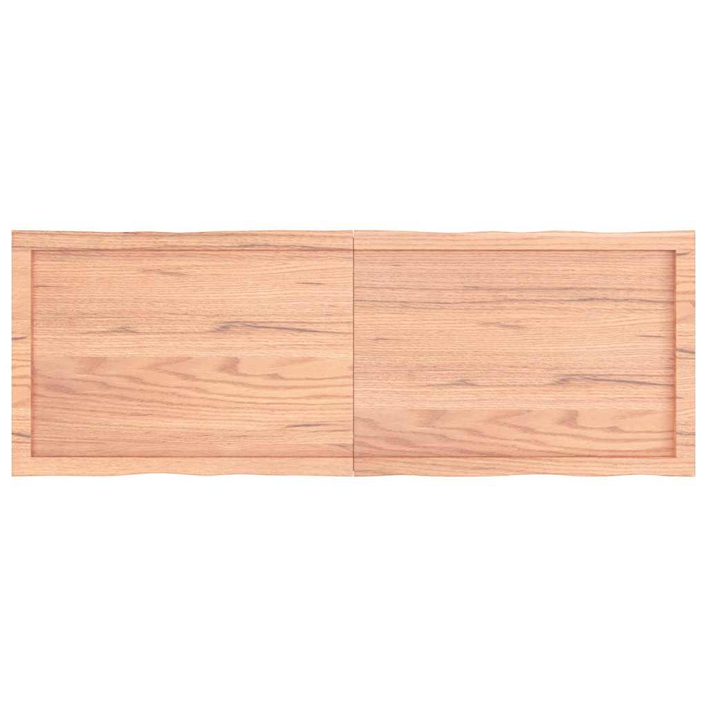 Table Top Light Brown 140x50x(2-4)cm Treated Solid Wood Live Edge