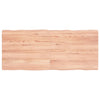 Table Top Light Brown 140x60x(2-4)cm Treated Solid Wood Live Edge