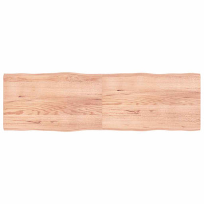Table Top Light Brown 200x60x(2-4)cm Treated Solid Wood Live Edge