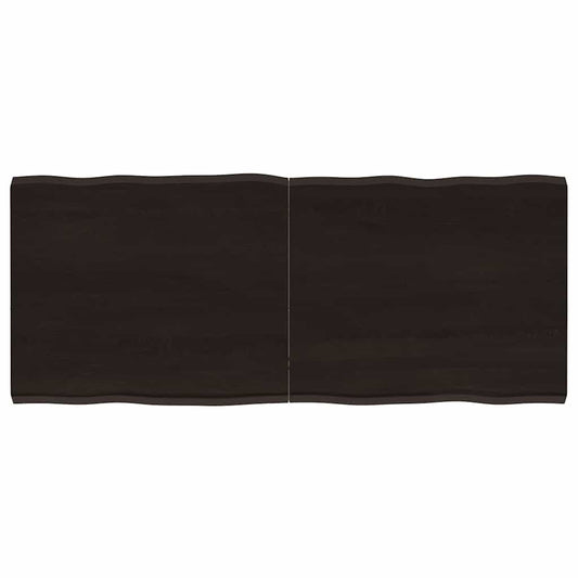 Table Top Dark Brown 120x50x(2-4) cm Treated Solid Wood Live Edge