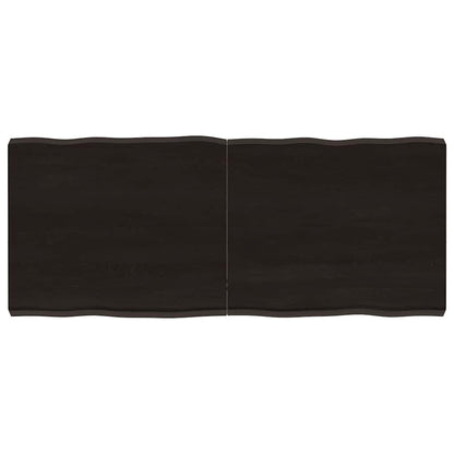 Table Top Dark Brown 120x50x(2-6) cm Treated Solid Wood Live Edge