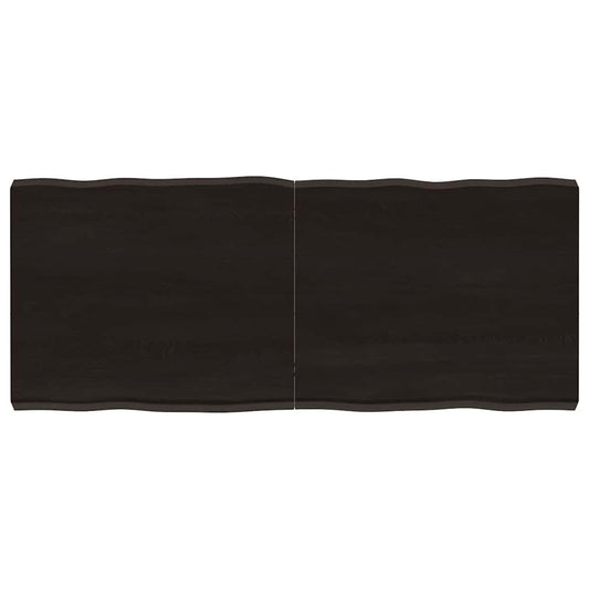 Table Top Dark Brown 120x50x(2-6) cm Treated Solid Wood Live Edge