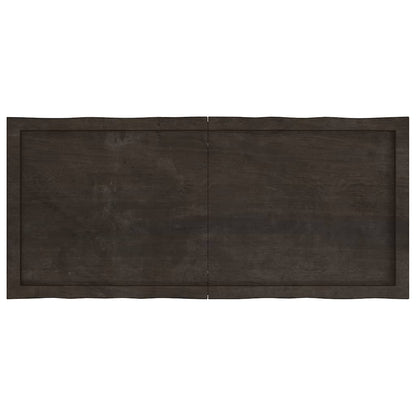 Table Top Dark Brown 120x50x(2-6) cm Treated Solid Wood Live Edge