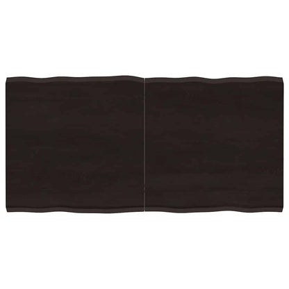 Table Top Dark Brown 120x60x(2-4) cm Treated Solid Wood Live Edge