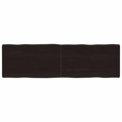 Table Top Dark Brown 140x40x(2-4) cm Treated Solid Wood Live Edge