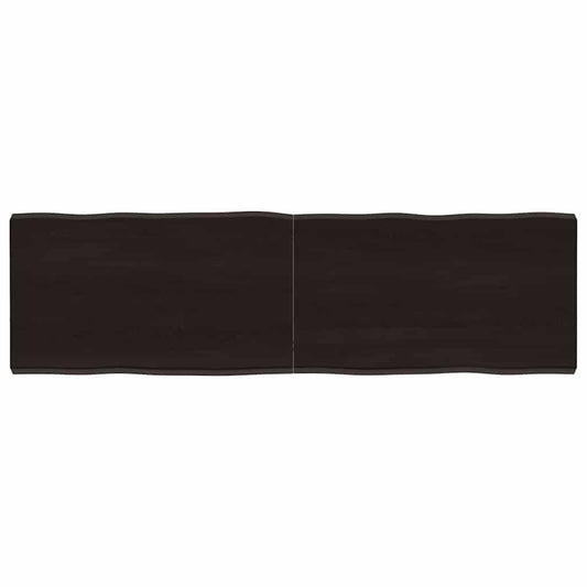 Table Top Dark Brown 140x40x(2-4) cm Treated Solid Wood Live Edge