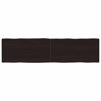 Table Top Dark Brown 160x40x(2-4) cm Treated Solid Wood Live Edge