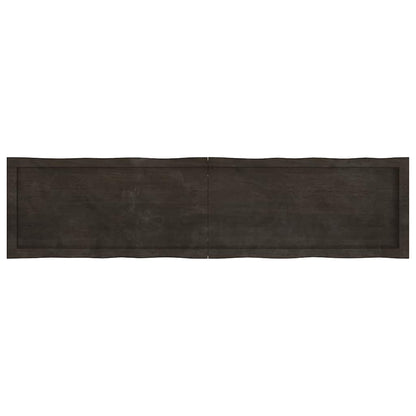 Table Top Dark Brown 160x40x(2-4) cm Treated Solid Wood Live Edge