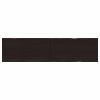 Table Top Dark Brown 160x40x(2-6) cm Treated Solid Wood Live Edge