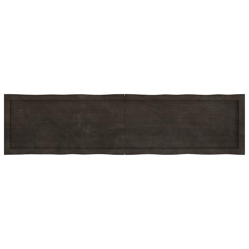 Table Top Dark Brown 160x40x(2-6) cm Treated Solid Wood Live Edge
