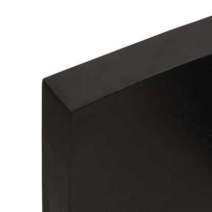 Table Top Dark Brown 160x40x(2-6) cm Treated Solid Wood Live Edge