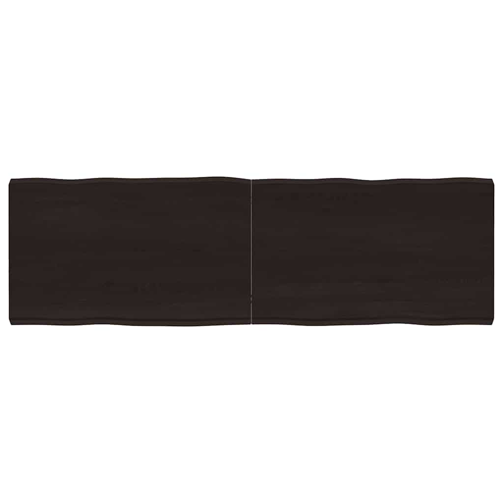 Table Top Dark Brown 160x50x(2-6) cm Treated Solid Wood Live Edge