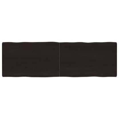 Table Top Dark Brown 160x50x(2-6) cm Treated Solid Wood Live Edge