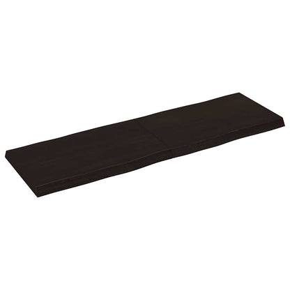 Table Top Dark Brown 160x50x(2-6) cm Treated Solid Wood Live Edge