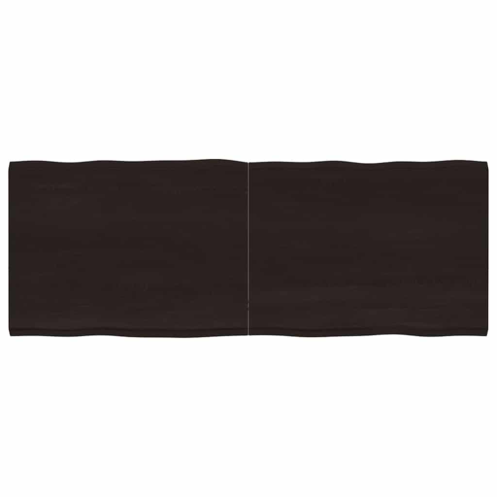 Table Top Dark Brown 160x60x(2-4) cm Treated Solid Wood Live Edge