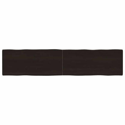 Table Top Dark Brown 180x40x(2-4) cm Treated Solid Wood Live Edge