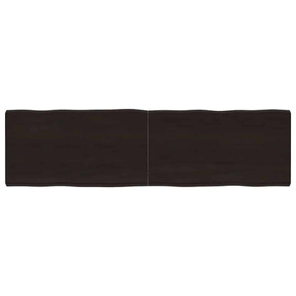 Table Top Dark Brown 180x50x(2-6) cm Treated Solid Wood Live Edge